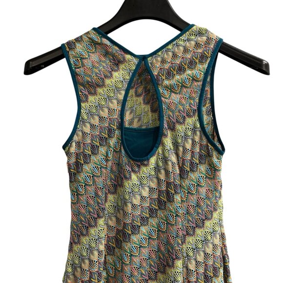 Donna Morgan Dress Womens 2 Crochet Open Knit Lined‎ Midi Boho Hippie Coastal - Picture 2 of 14